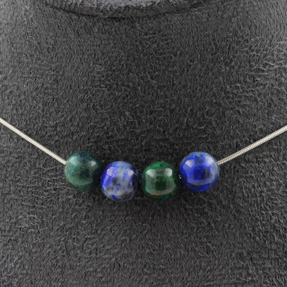 Azurite Chrysocolla 4 beads 8 mm necklace