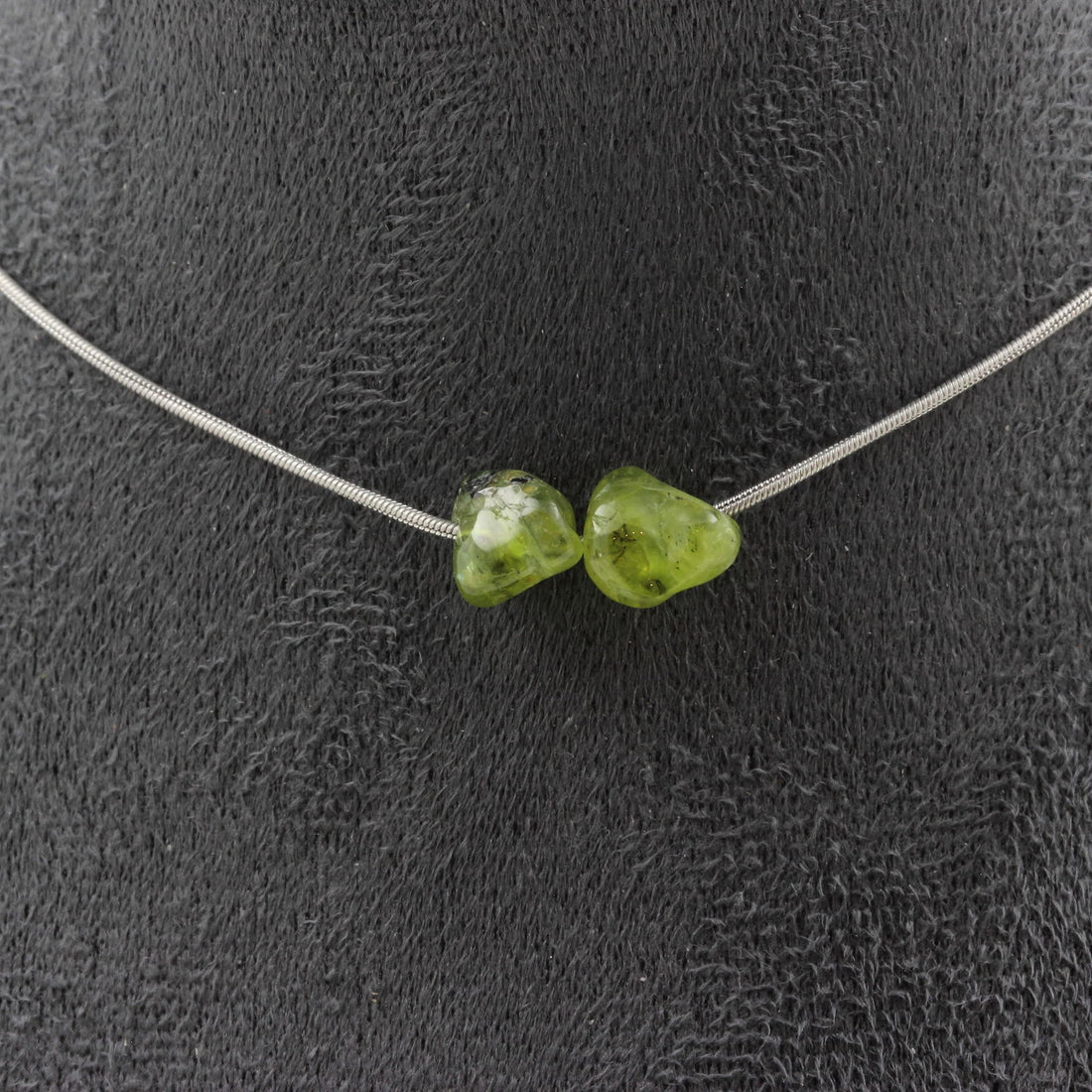 Peridot from Myanmar (Burma) 2 beads necklace.