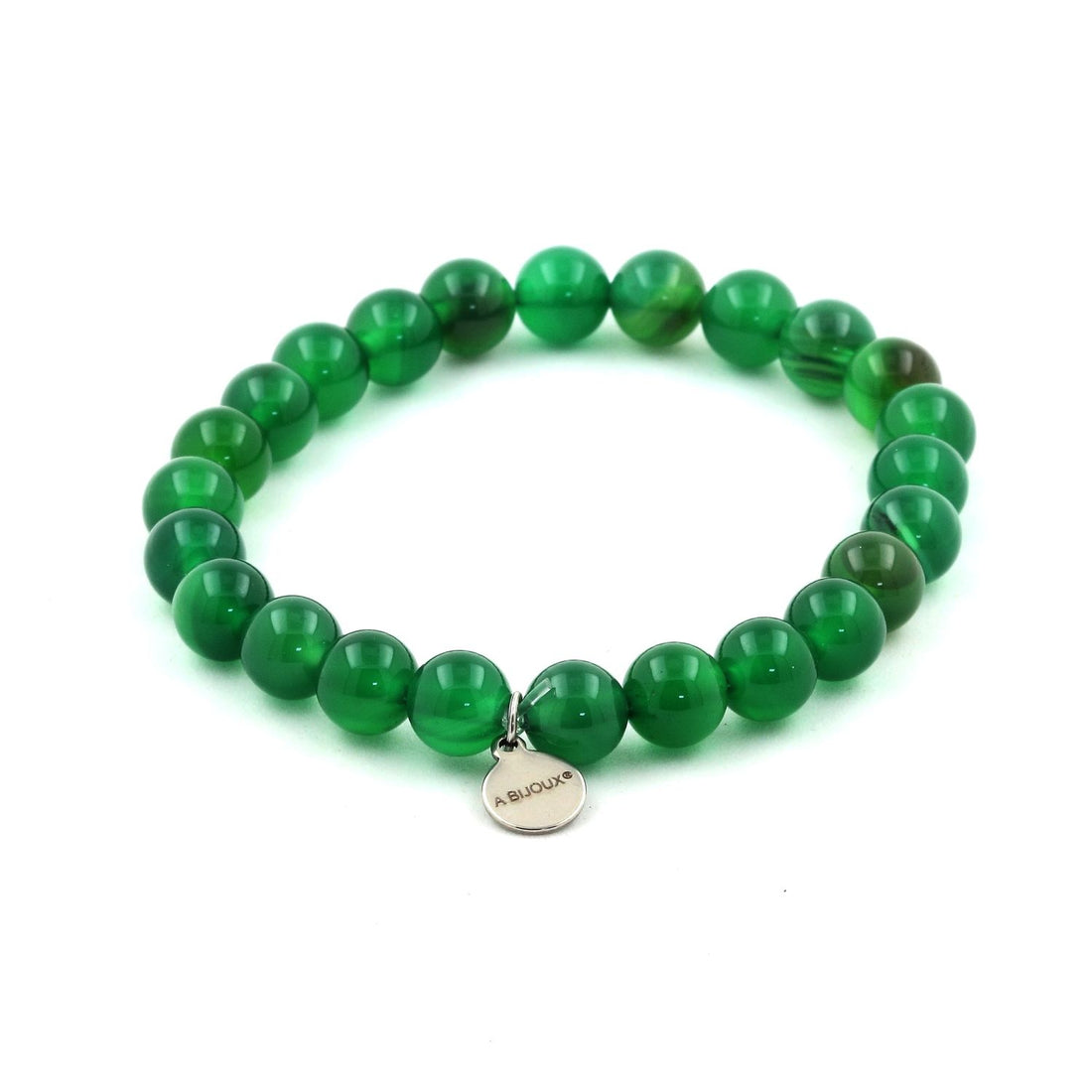 Green Agate Bracelet 8 mm Beads.