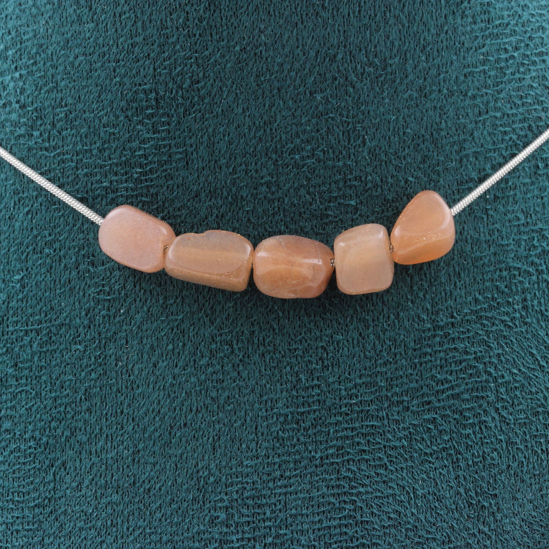 Sunstone from Tanzania 5 beads necklace