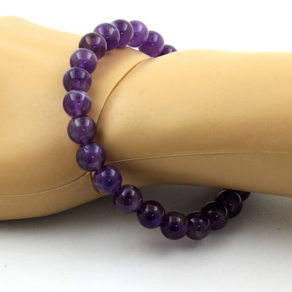 Amethyst Bracelet 8 mm Beads.