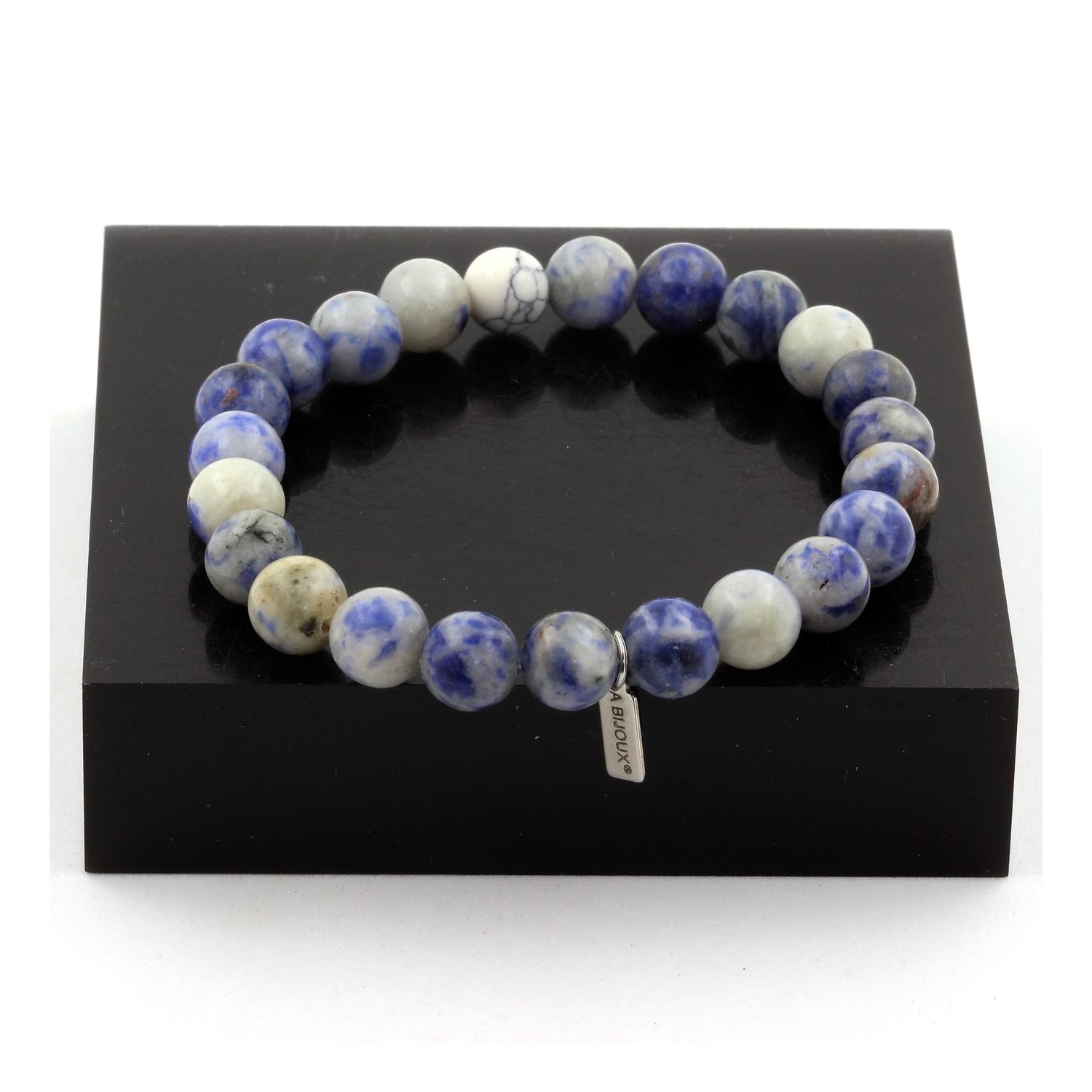 Sodalite + Howlite Bracelet 8 mm Beads.