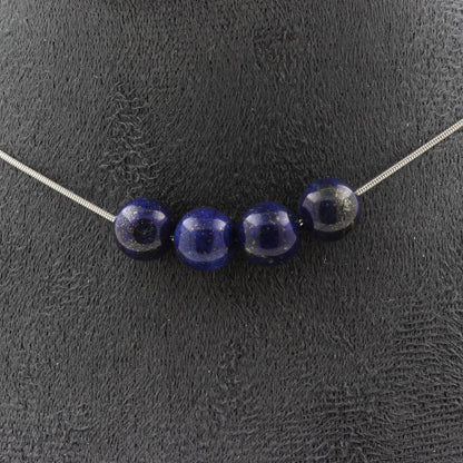 Lapis Lazuli 8 mm 4 beads necklace.