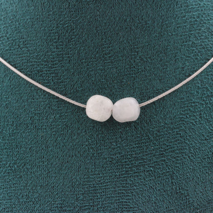 Moonstone from India 2 beads necklace.