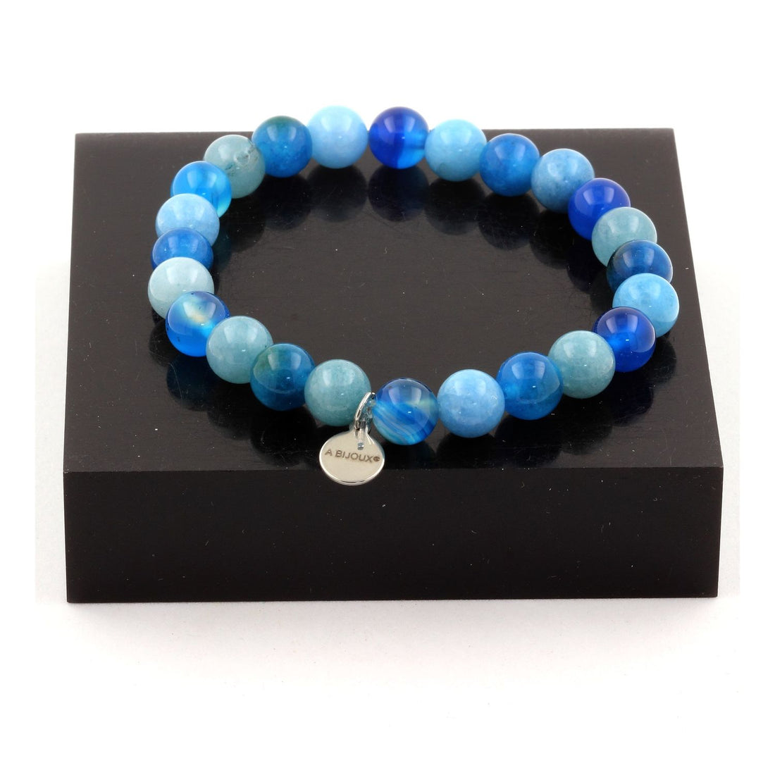 Blue Chalcedony + Aquamarine + Blue Banded Agate + Apatite Bracelet