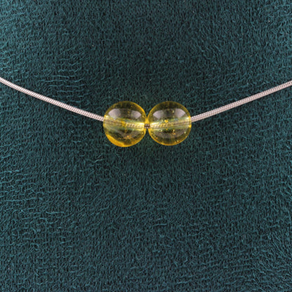 Citrine 8 mm 2 beads necklace.