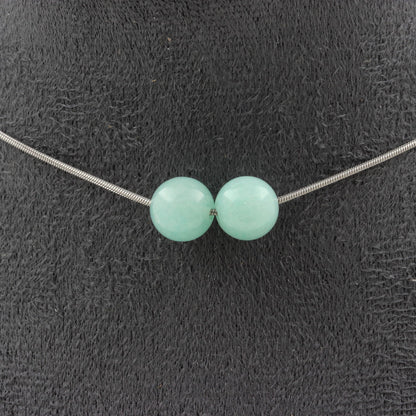 Amazonite 2 beads 8 mm necklace.