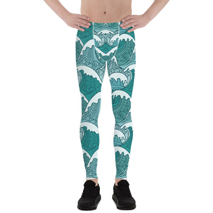 Ocean Wave Swirls Leggings for Men