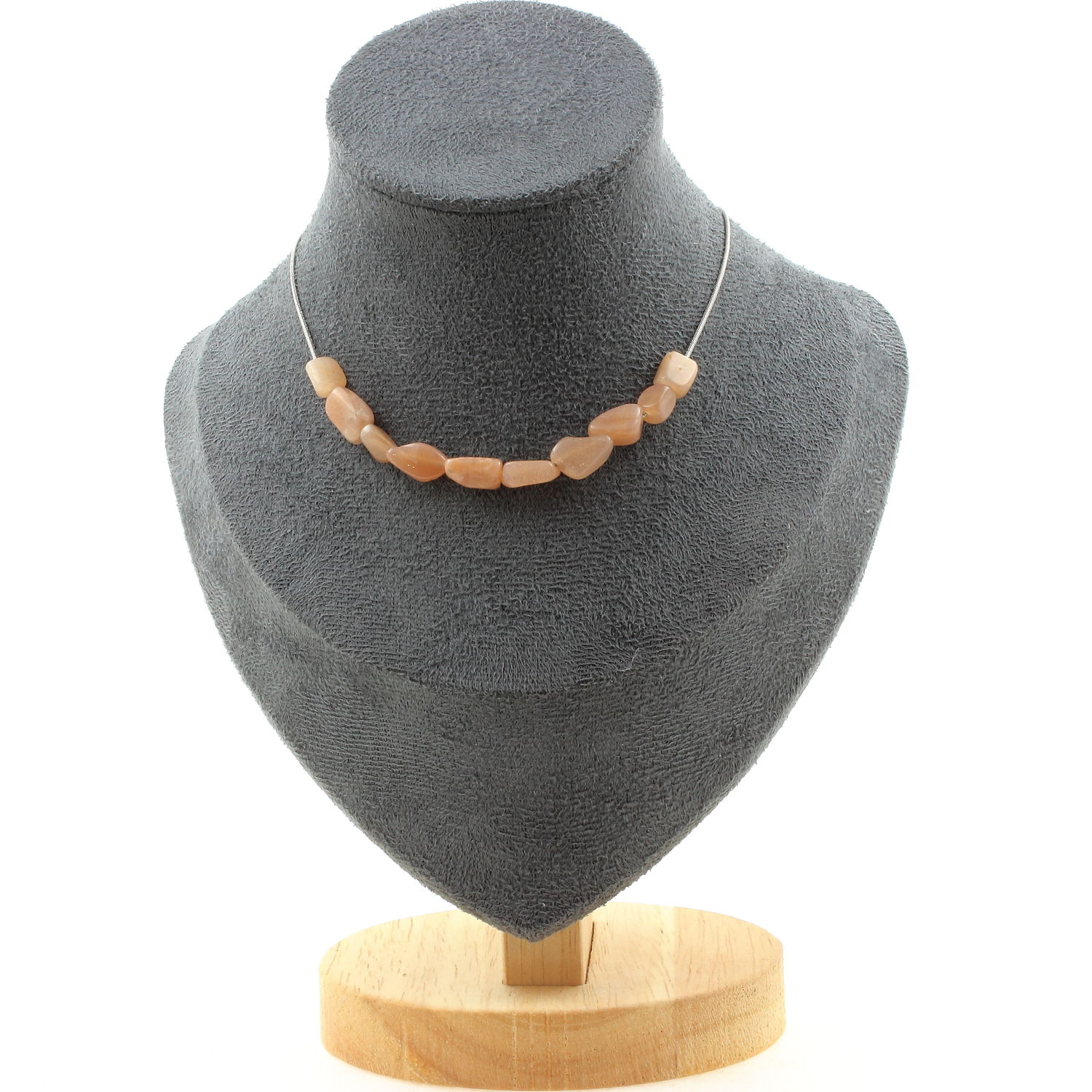 Sunstone from Tanzania 10 beads necklace