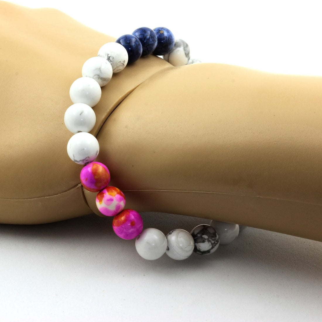 Howlite + Blue Purple + Yellow Pink + Blue Jasper Bracelet