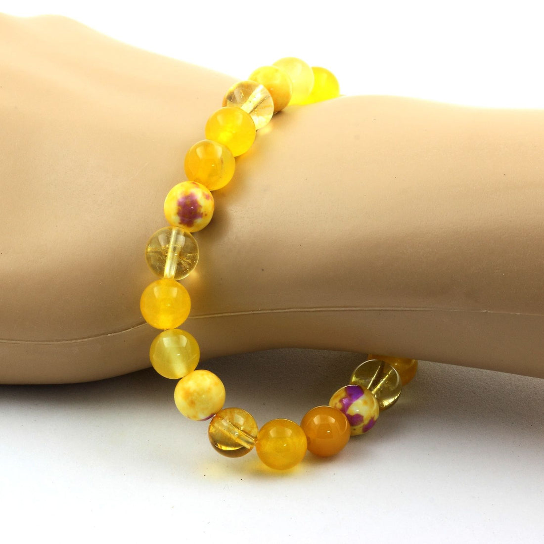 Citrine+Yellow Agate+Yellow Sardonyx+Purple Yellow Jasper Bracelet