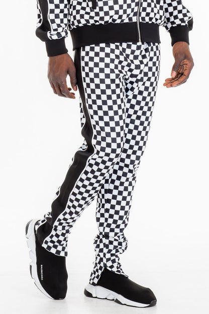 TP0512 Checkered Side Stripe Track Pants