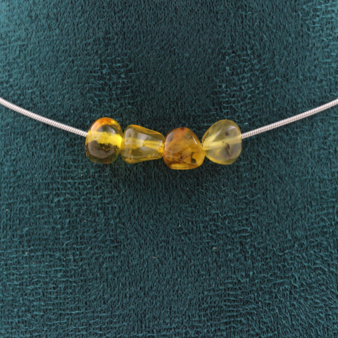 Yellow Opal from Australia 4 beads necklace.