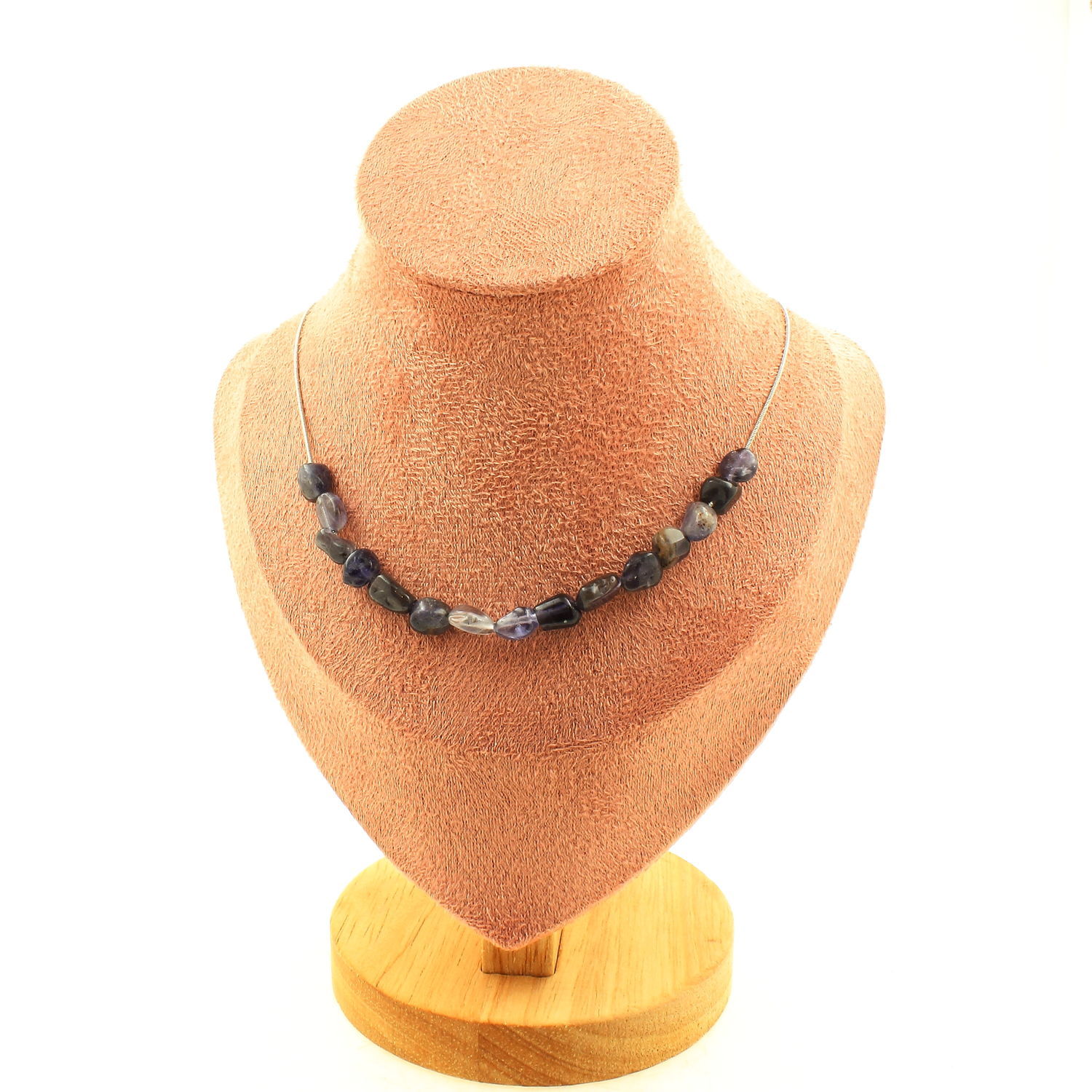 Cordierite Iolite from Madagascar 15 beads necklace