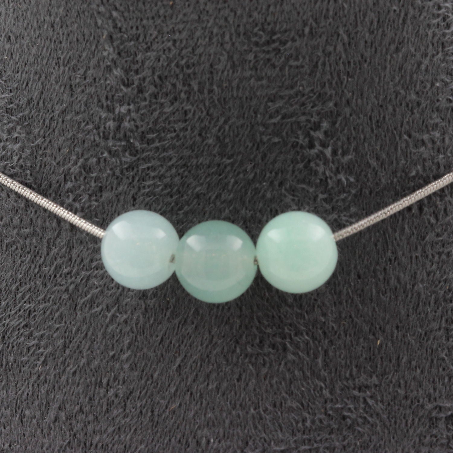 Angelite 3 beads 8 mm necklace.