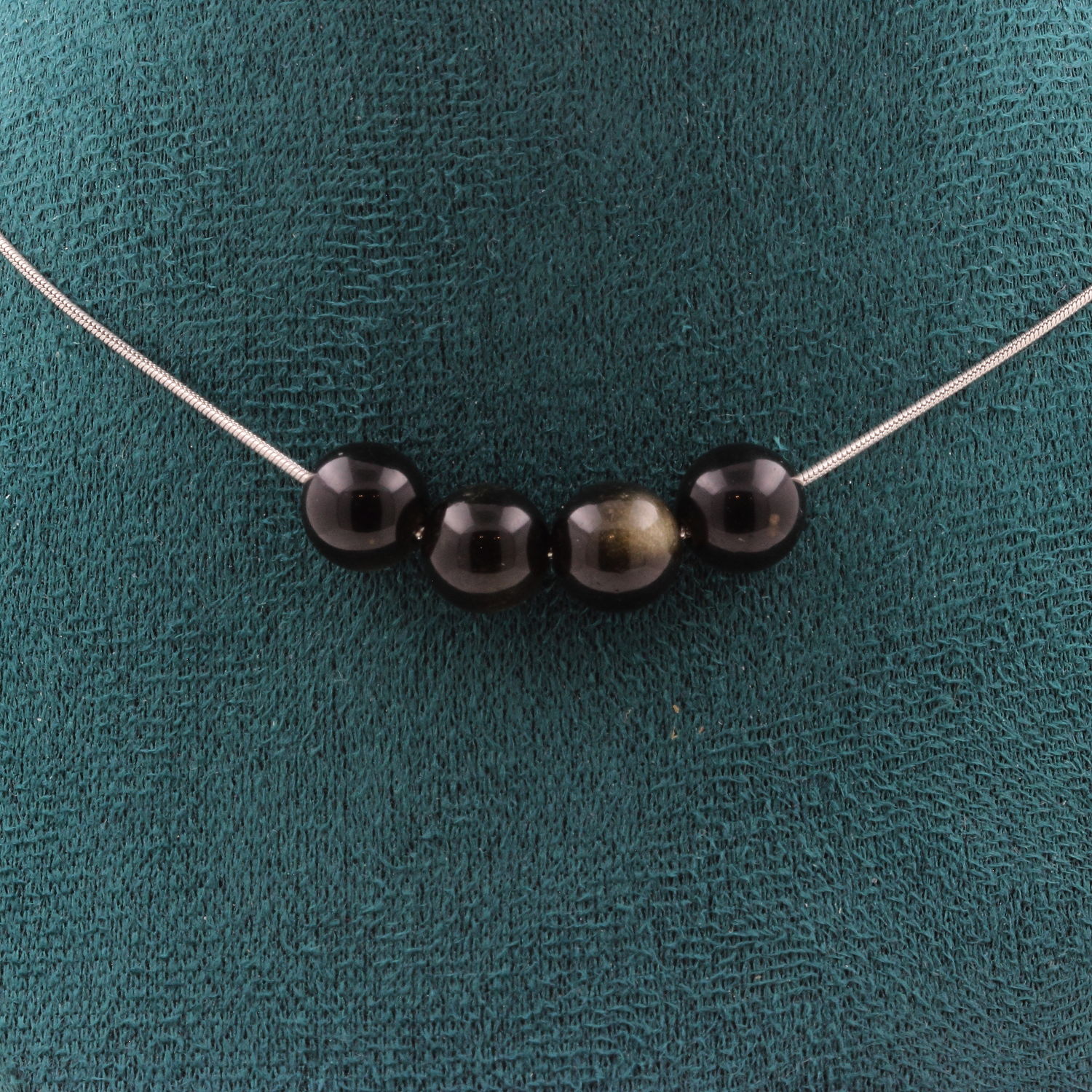 Golden Obsidian 8 mm 4 beads necklace.