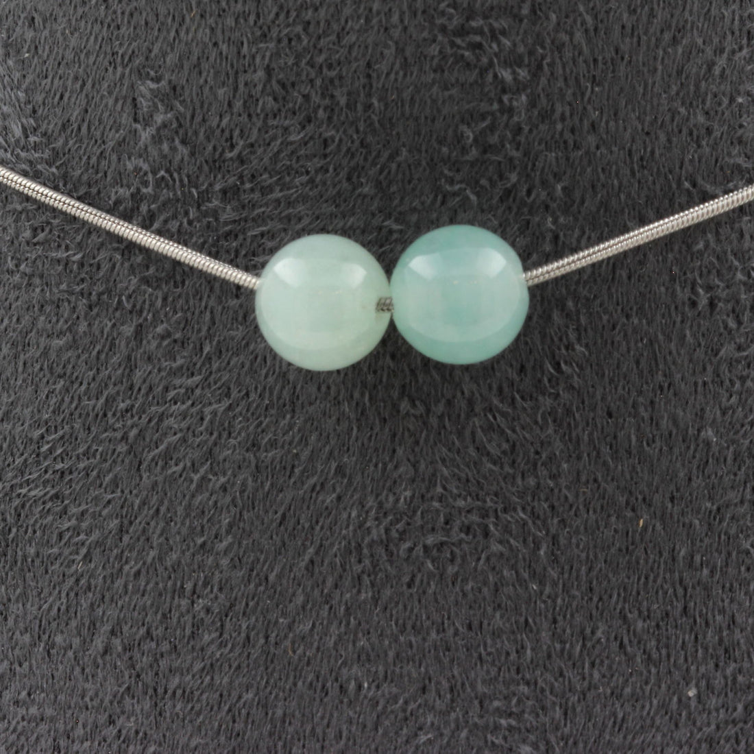 Angelite 2 beads 8 mm necklace.