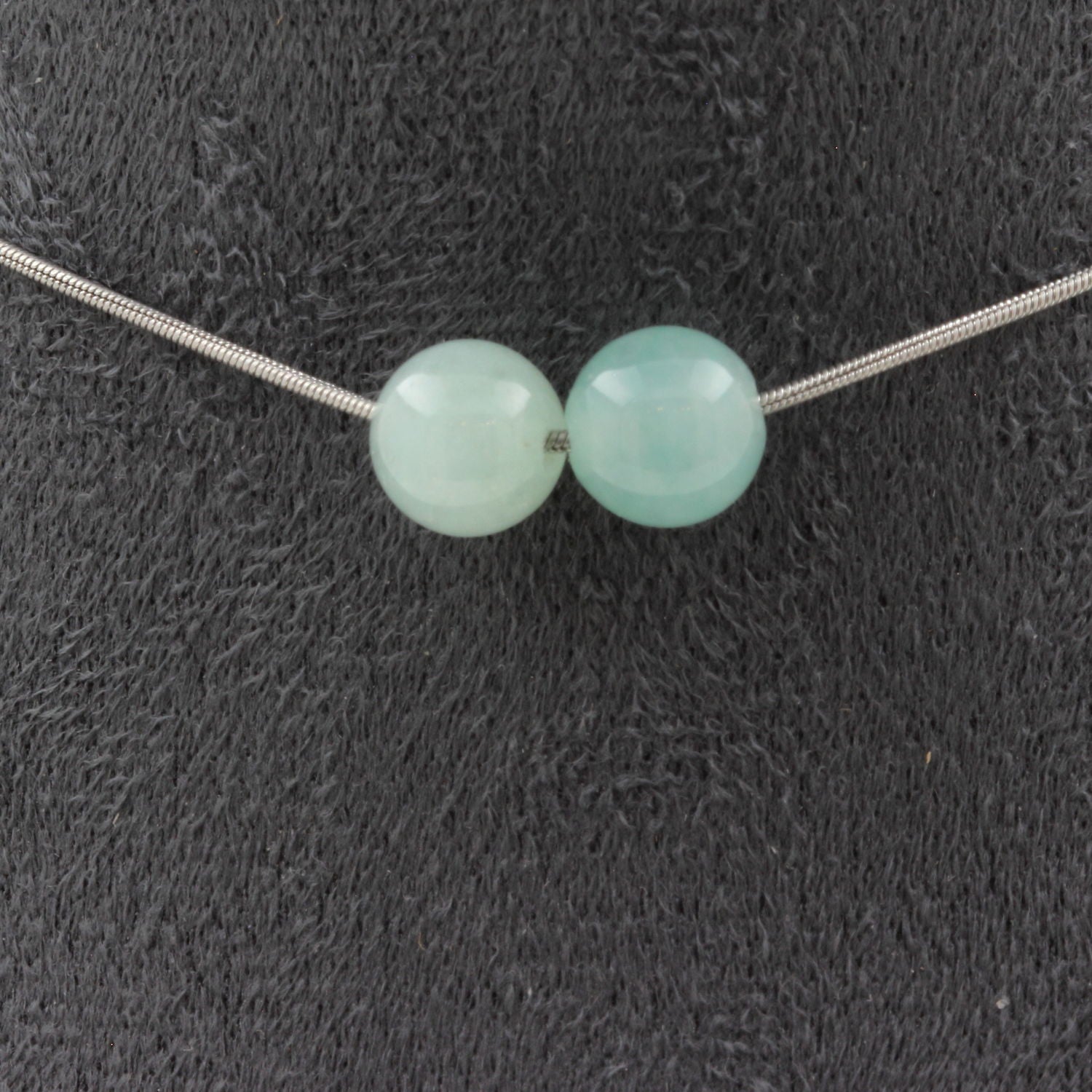 Angelite 2 beads 8 mm necklace.