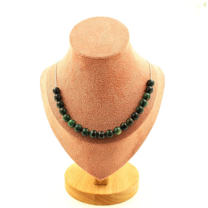 Emerald from Zambia Quality 3A 8 mm 20 beads necklace.