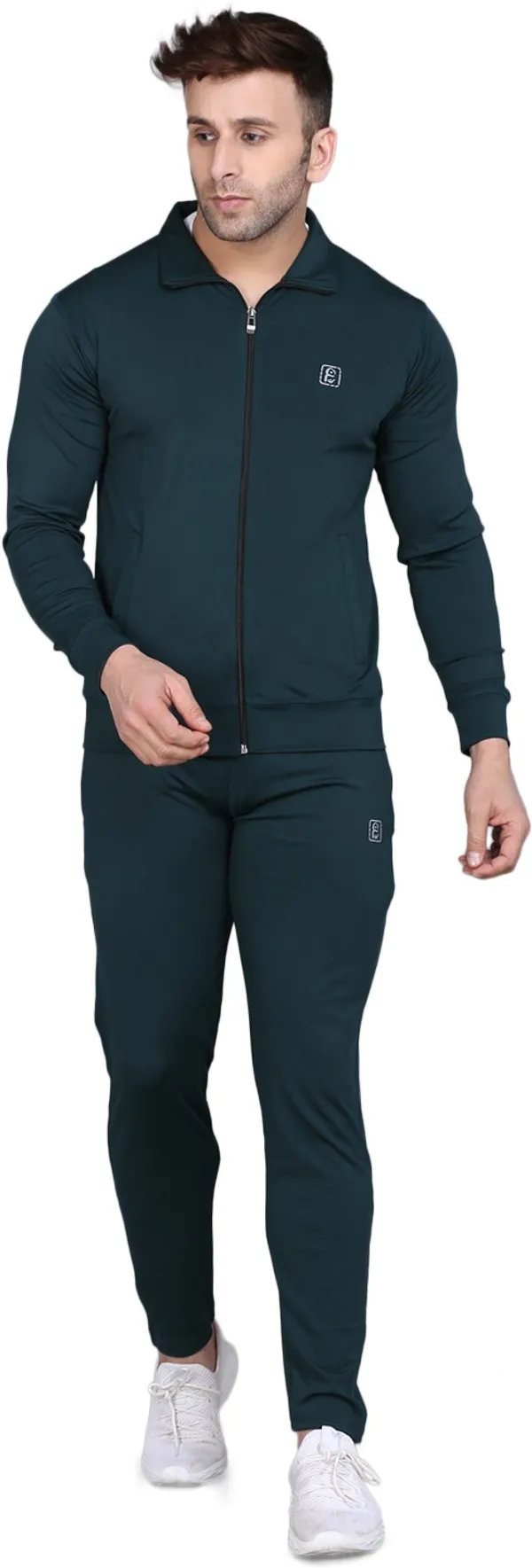 Dark Green Polyester Track suit for Men (Color-Dark Green) (Size-XXL)