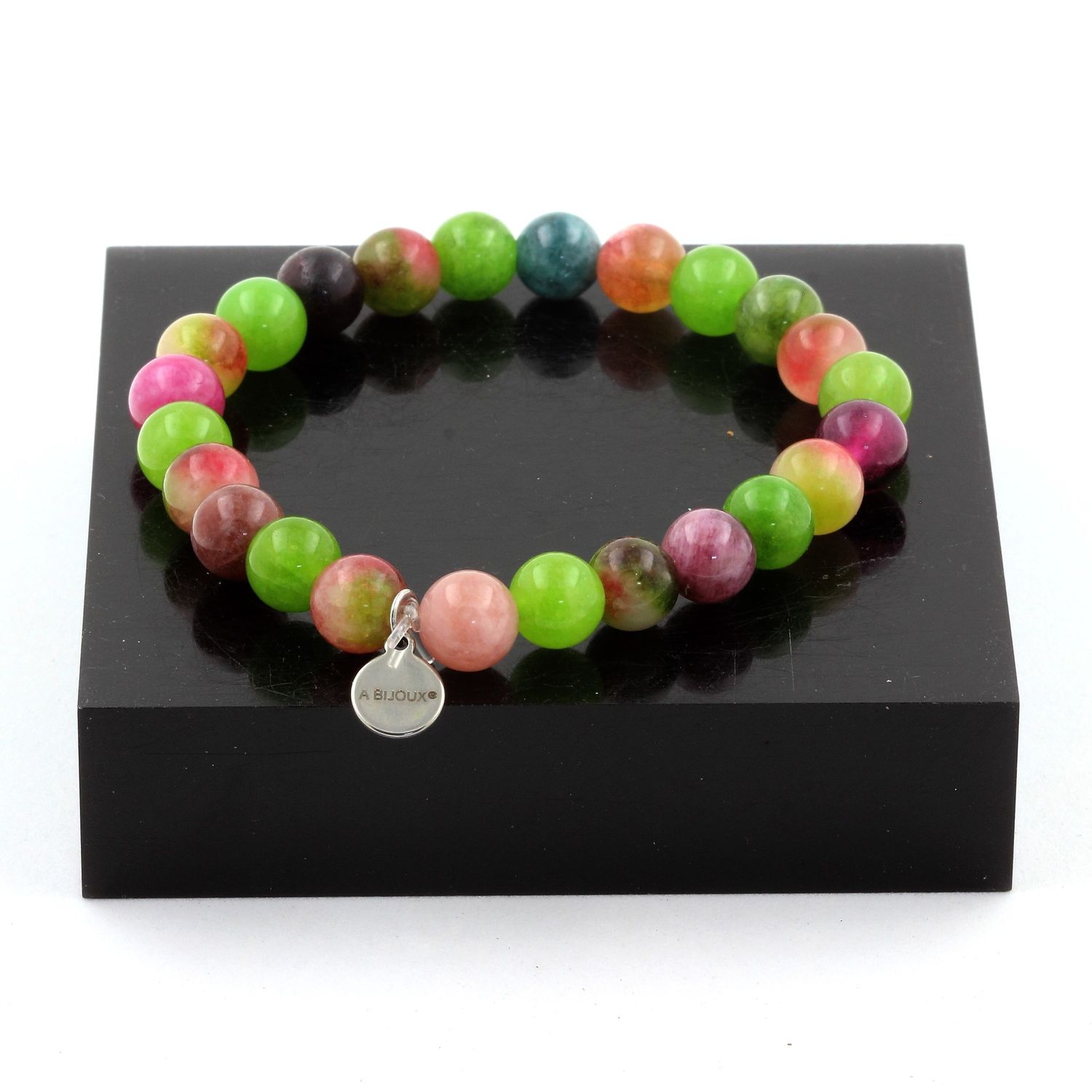 Multicolor Tourmaline + Watermelon Tourmaline + Peridot Bracelet