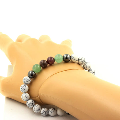 Ruby, Burma + Aventurine + Hematite + Howlite Bracelet