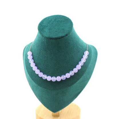 Lavender Chalcedony 20 beads 8 mm necklace