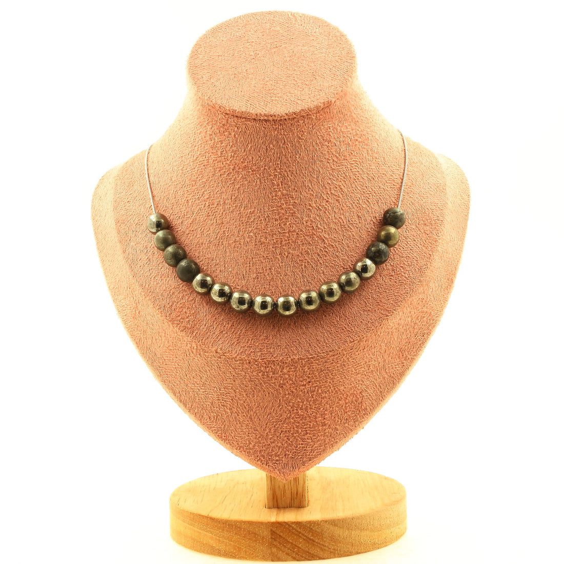 Pyrite from Spain 8 mm 15 beads necklace