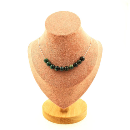 Emerald from Zambia Quality 3A 8 mm 10 beads necklace.