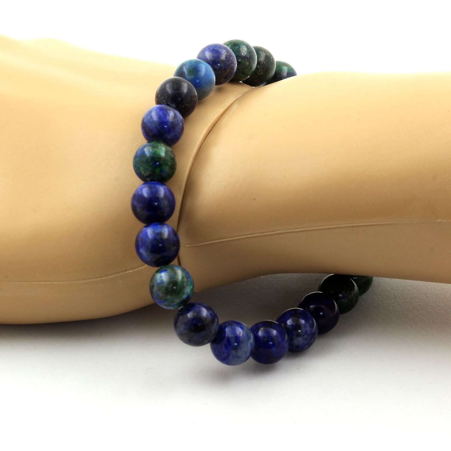 Azurite Chrysocolla Bracelet 8 mm Beads.