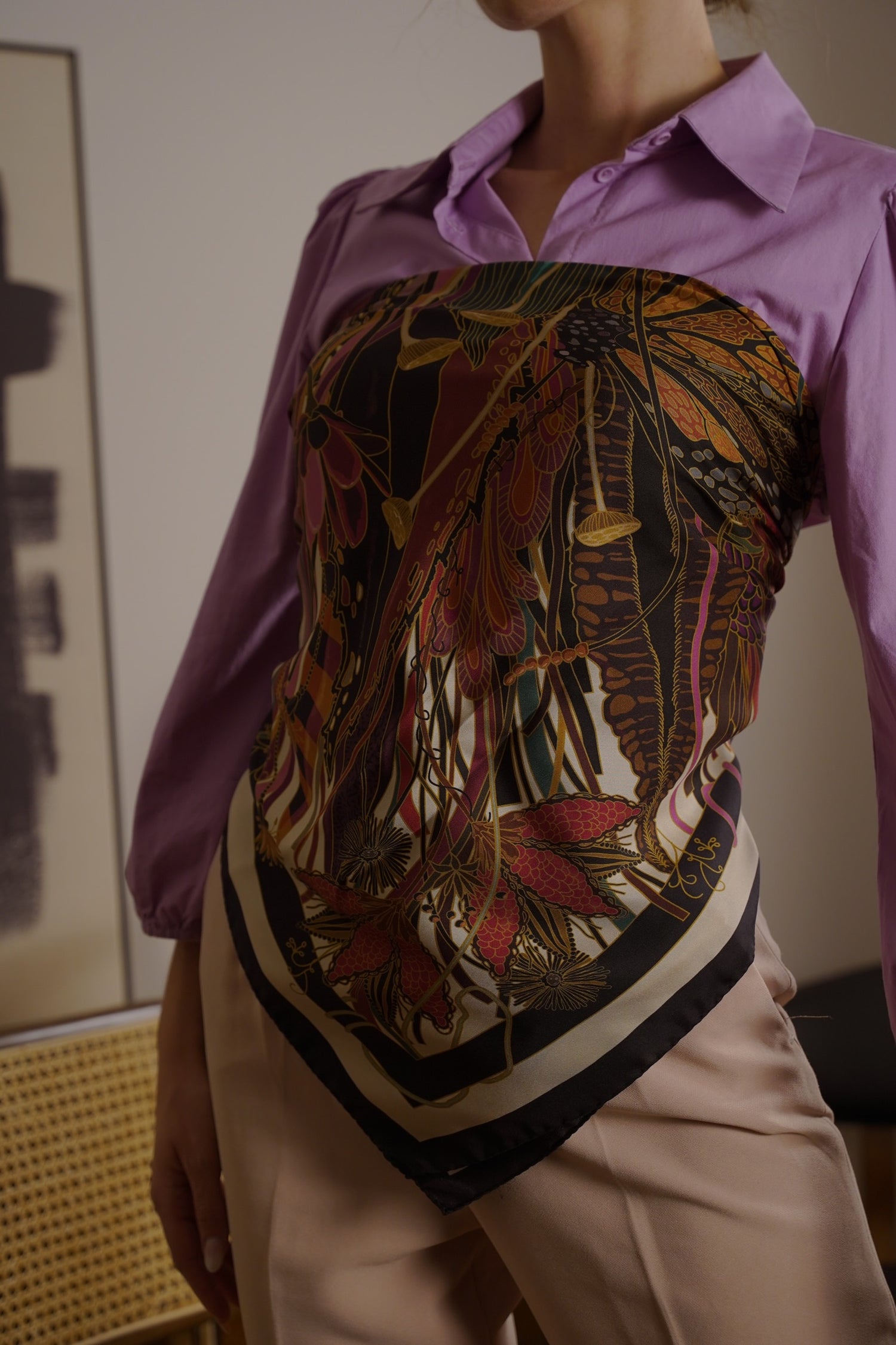 Medusa’s Flower - Fuschia - 100% Silk Scarf