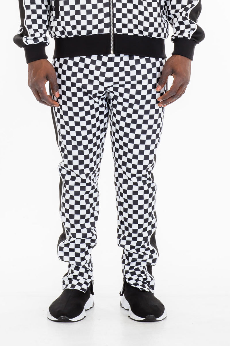 TP0512 Checkered Side Stripe Track Pants