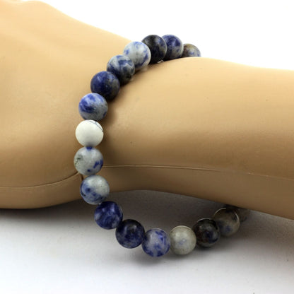 Sodalite + Howlite Bracelet 8 mm Beads.