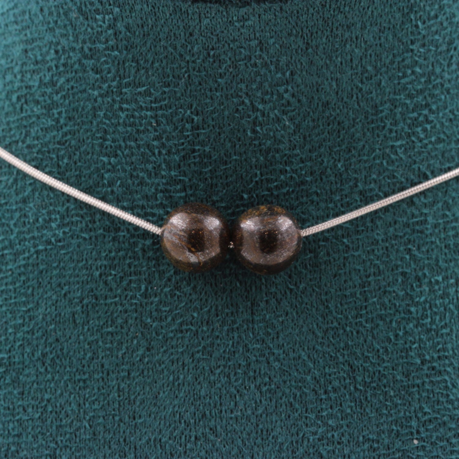 Bronzite 2 beads 8 mm necklace.