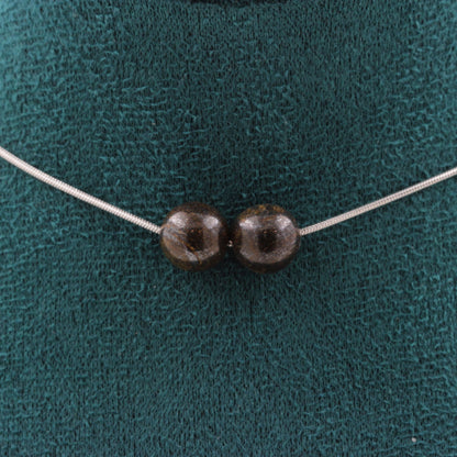 Bronzite 2 beads 8 mm necklace.