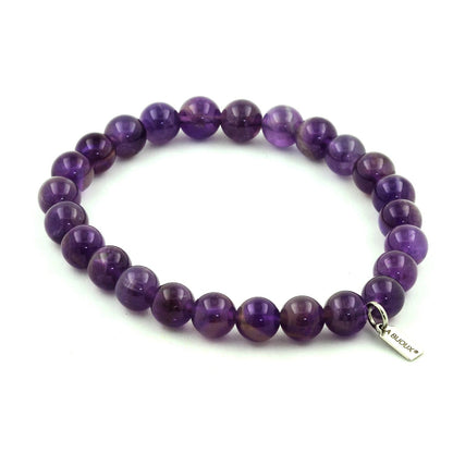 Amethyst Bracelet 8 mm Beads.