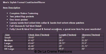 Black Velvet Slim Fit Formal Blazer (G20-VELVET)
