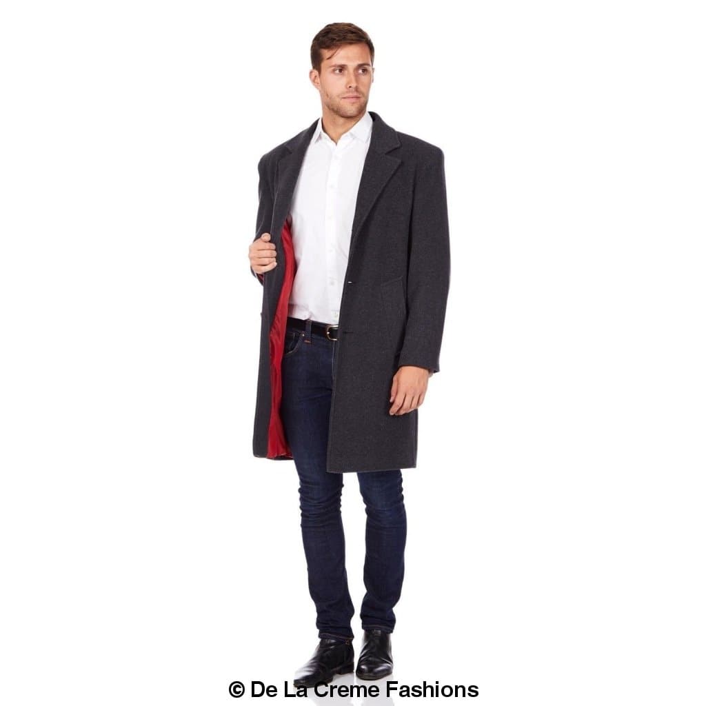 De La Creme MAN - Wool &amp; Cashmere Blend Formal Security Overcoat