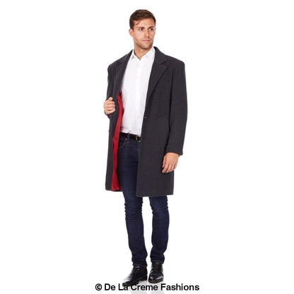 De La Creme MAN - Wool &amp; Cashmere Blend Formal Security Overcoat