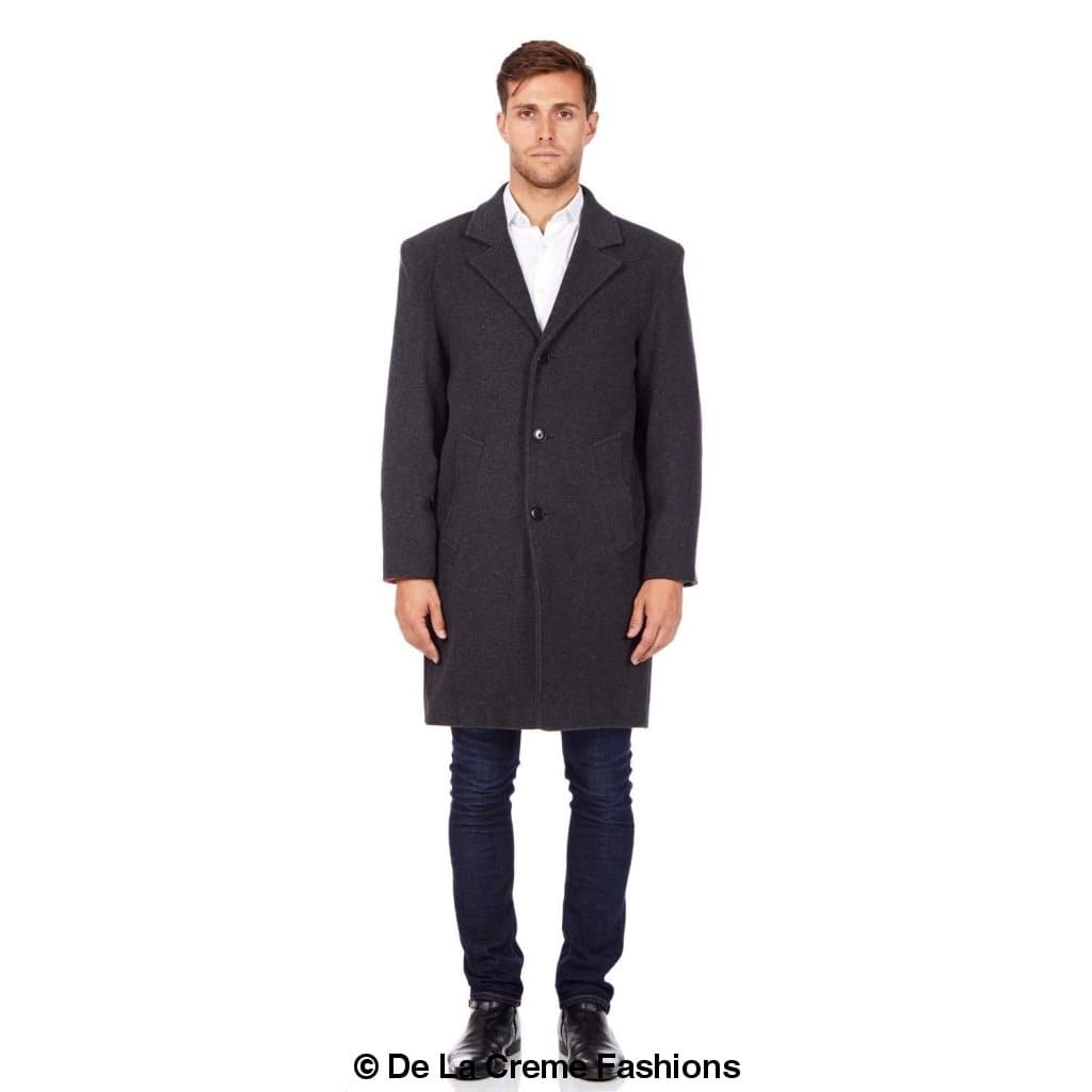 De La Creme MAN - Wool &amp; Cashmere Blend Formal Security Overcoat