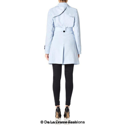 De La Creme Womens Mid Length Belted Mac Coat