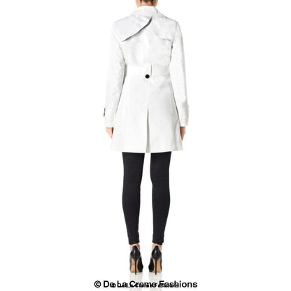 De La Creme Womens Mid Length Belted Mac Coat