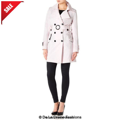 De La Creme Womens Mid Length Belted Mac Coat