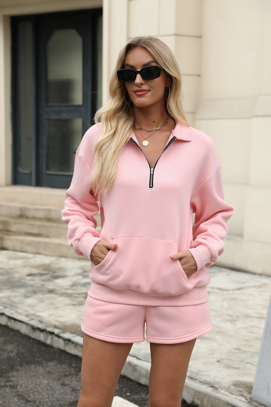 Casual Sweatshirt &amp; Shorts Set