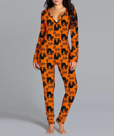 Halloween Printed Jumpsuit Long Sleeve - RADA LONDON