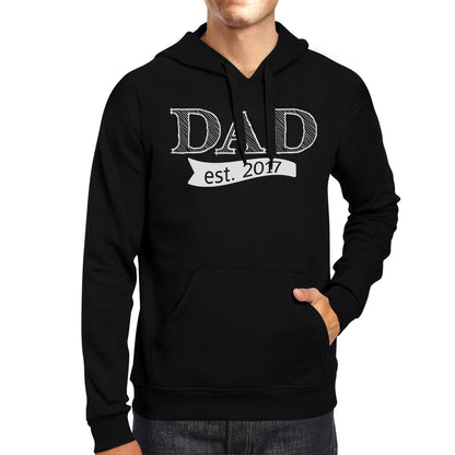 Dad Est 2017 Unisex Black Unique Graphic Hoodie