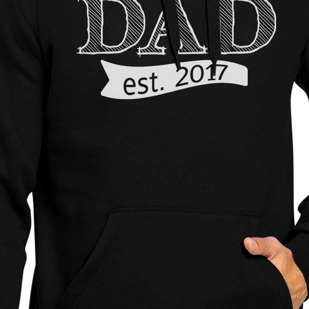 Dad Est 2017 Unisex Black Unique Graphic Hoodie