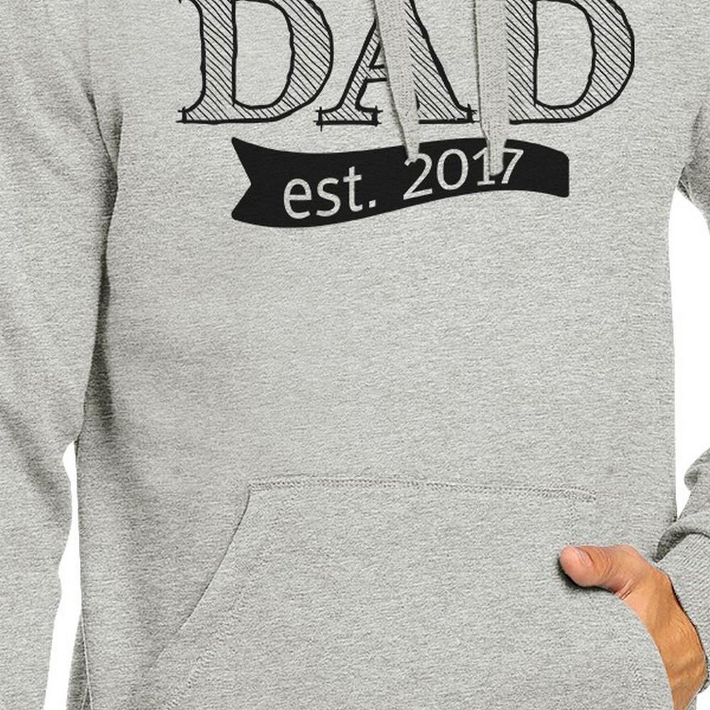 Dad Est 2017 Unisex Gray Hoodie For Fathers Day