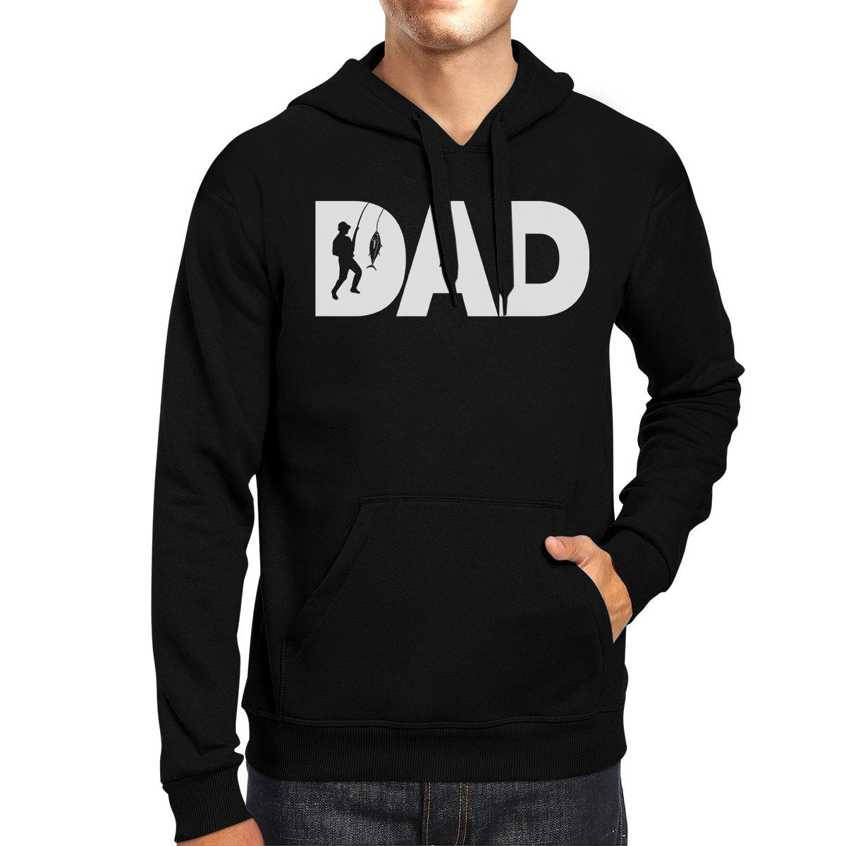 Dad Fish Black Hoodie Fathers Day Gifts For