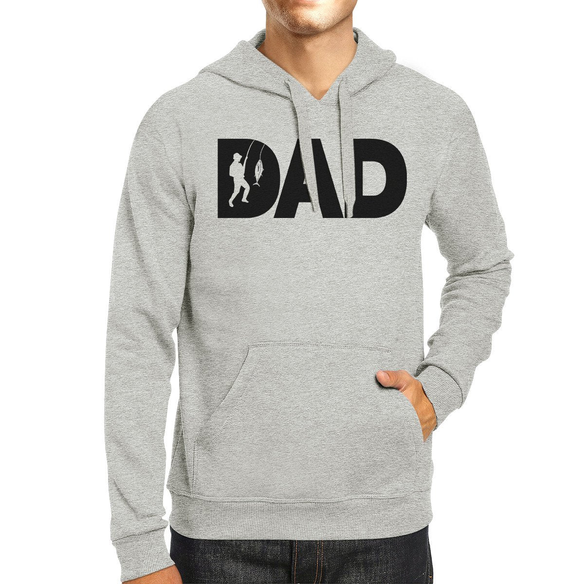 Dad Fish Grey Unisex Hoodie Perfect Gift Ideas For